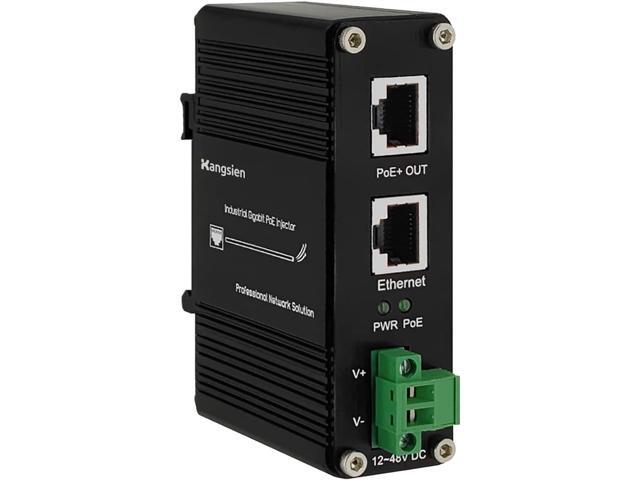 PoE Injector-Hardened Industrial Gigabit PoE+ Injector,12~48V Input ...