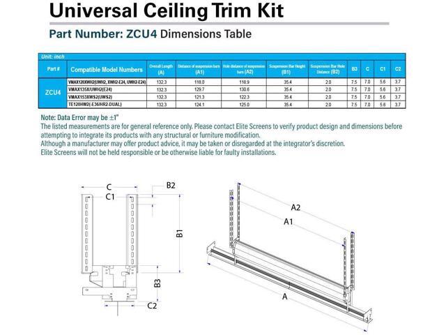 Elite Screens Universal Ceiling Trim 