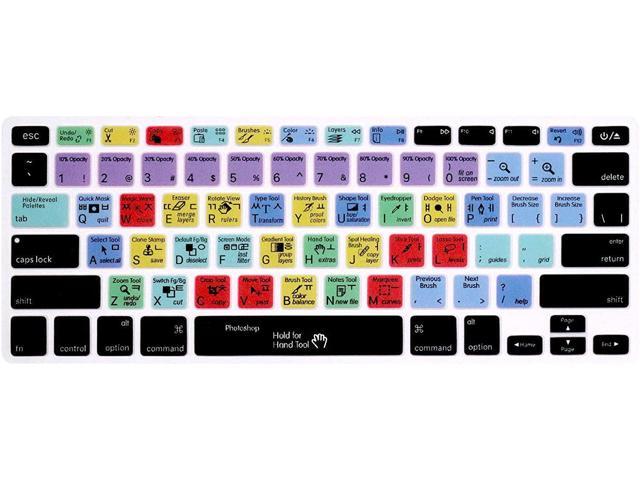 Functional Shortcut Printed Keyboard Cover Skin for MacBook Air Pro Retina 13 15 
