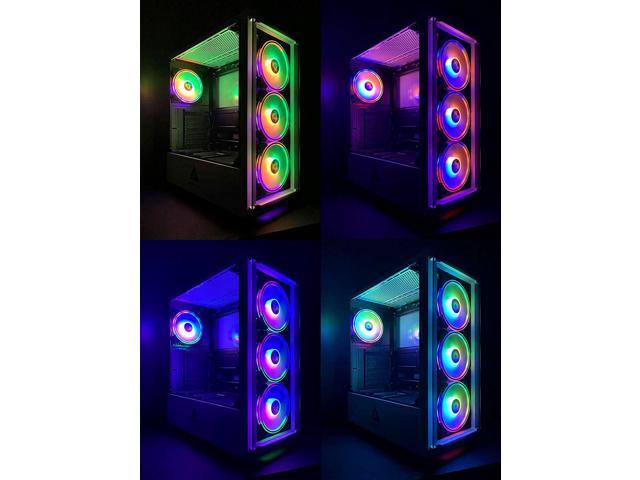 Apevia Genesis-BK Mid Tower Gaming Case with 2 x Tempered Glass Panel, Top  USB3.0/USB2.0/Audio Ports, 4 x RGB Fans, Black Frame