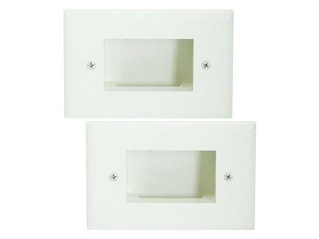 4x 2 Gang Almond Wall Plate Plastic Hide Cable Recessed Low