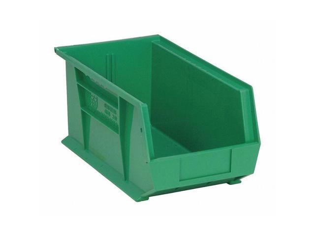 QUANTUM STORAGE SYSTEMS QUS240GN Green Hang and Stack Bin, 14-3/4"L x 8-1/4"W x