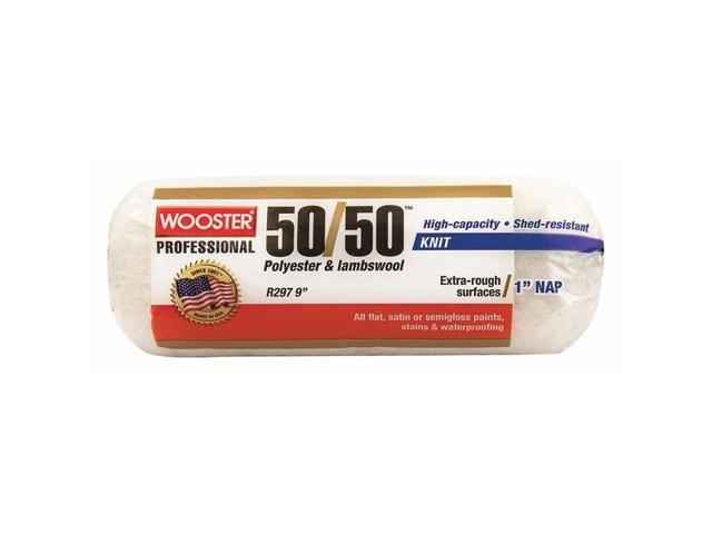 L x 9 in W Wooster  50/50  Lambswool Polyester  Paint Roller Cover  1/2 in