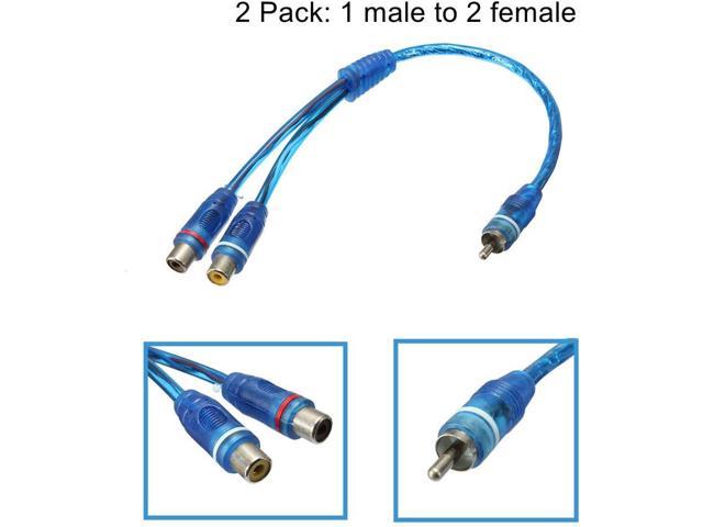 Car Y Splitter RCA 2 Female to 1 Male Set of 2 Electronic Wiring Technology