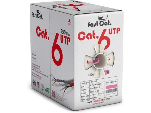 fast Cat. Cat6 Ethernet Cable 1000ft - 23 AWG, CMR, Insulated Solid Bare  Copper Wire Cat 6 Cable with Noise Reducing Cross Separator - 550MHZ / 10  Gigabit Speed UTP LAN Cat6