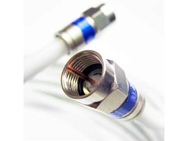 35ft Made in USA TRI-Shield 18AWG 75 Ohm FIRE Retardant CMR RG6 Coax Cable HD Antenna Weather Seal Brass CONNECTORS UL ETL Cut to Order Assembled in USA by PHAT SATELLITE INTL