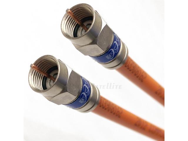 200ft AERIAL COAXIAL RG6 MESSENGER CABLE w/ GROUND STRAP UL ETL CM CATV SATELLITE Audio Video Cable w/ ANTI CORROSSIVE WEATHER SEAL BRASS Connectors 