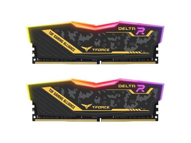 Teamgroup T Force Delta Tuf Ddr4 16gb 2x8gb 2666mhz Pc4 Cl18 Desktop Memory Module Ram Tf9d416g2666hc18hdc01 Tuf Alliance Rgb Module Newegg Com