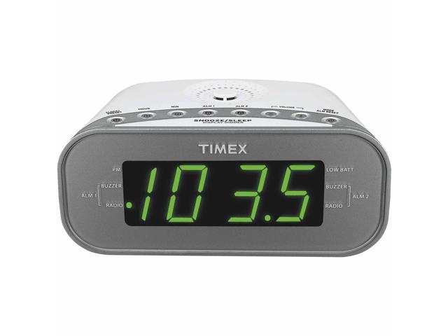 Refurbished: Timex T231W2 AM/FM Dual Alarm Clock Radio with   Display and Line-In Jack (White) 