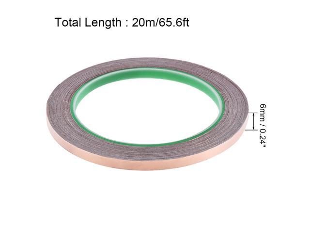 6mm Copper Foil Tape Shielding Tape for EMI EMF and RFI Shielding Conductive Adhesive Tape 20m/65.6ft