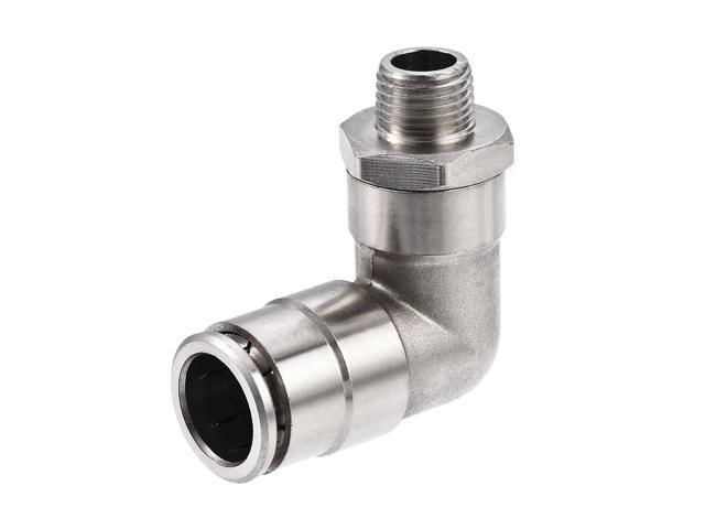 1Pcs Push to Connect Tube Fitting 14mm Tube to 1/2PT Male Elbow L Shape Copper for Polyurethane or Nylon Tubing etc