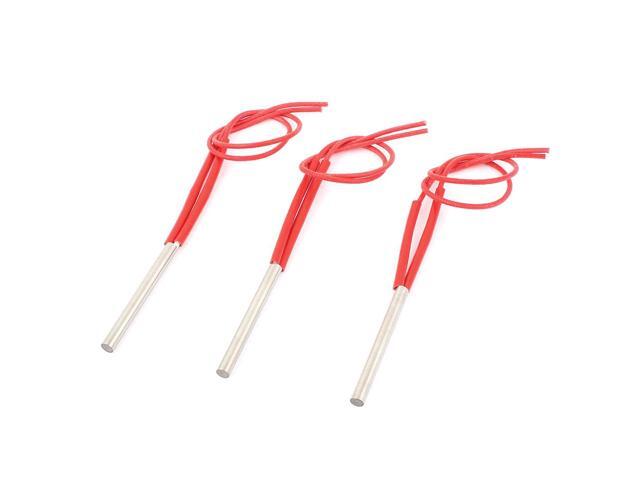 AC 220V/200W 10mm x 50mm Cartridge Heater Heating Tube Element Red Silver Tone 