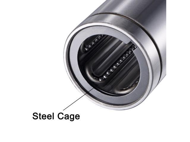 uxcell LMF8GA Linear Ball Bearings 8mm Bore 15mm OD 24mm Length Round Flange Steel Cage for CNC Machine 3D Printer 