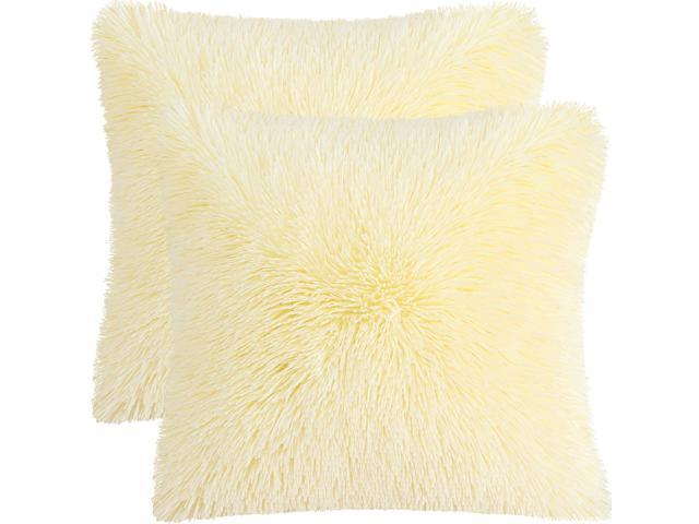 yellow fluffy pillow