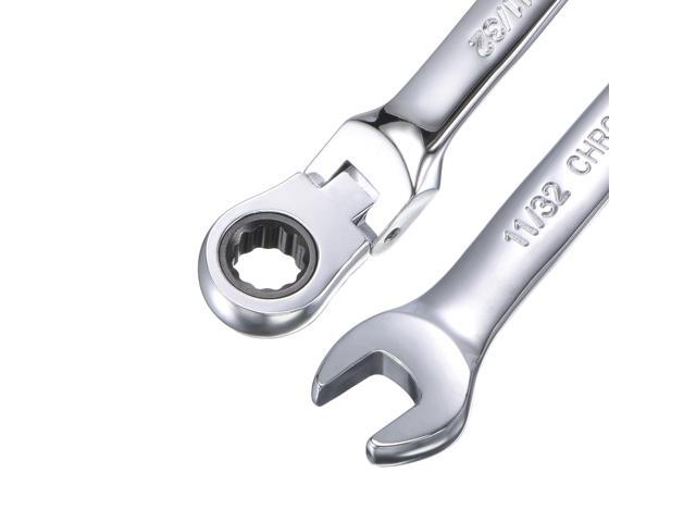 sourcing map 1/2 Inch Flex-Head Ratcheting Combination Wrench SAE 72 Teeth 12 Point Ratchet Box Ended Spanner Tools Cr-V
