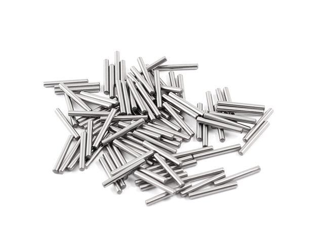 100 Pcs 2.7mm x 15.8mm Parallel Dowel Pins Fasten Elements Silver Tone