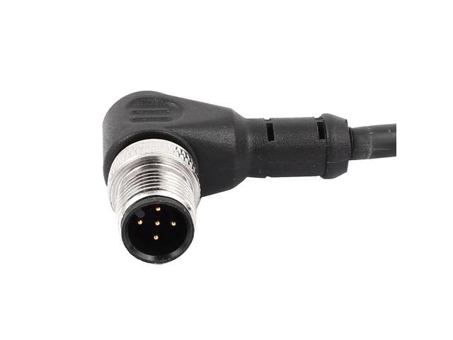 M12 Male Elbow 5 Pin Aviation Connector Electrical Cable 2 M