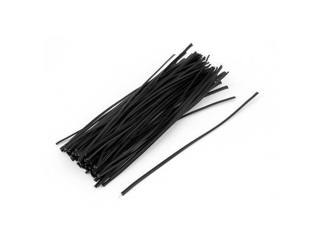 100pcs Plastic General Use Candy Bag Package Twist Ties 6 Black