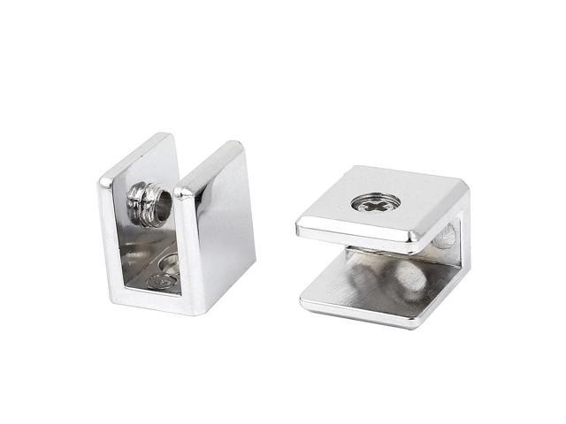 Rectangular 31x23mm Chrome Finish Glass Shelf Clip Clamp Holder Support Bracket