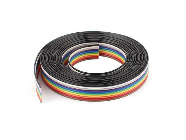 New 2M 40 WAY Flat Color Rainbow Ribbon Cable Wire Rainbow Cable