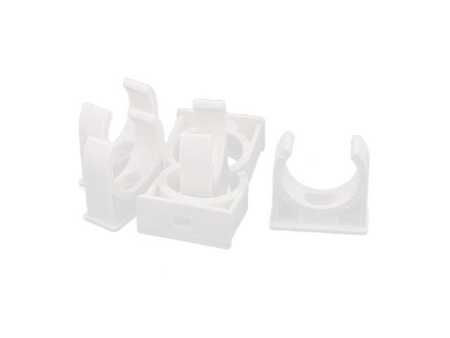 12PCS 25mm Diameter White PVC Water Tube Pipe Hose Fitting Clamps Clips 