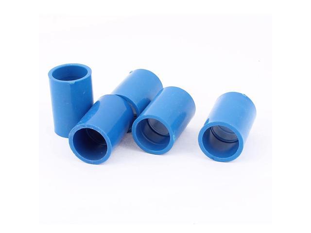 5Pcs 20mm Inner Dia U-PVC Straight Water Pipe Hose Joint Connector Blue
