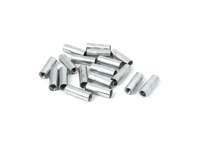 M8 304 Round Connector Nuts Stainless Steel Threaded Joint Adapter Threaded Round Coupling Adapter Nuts 5 Pieces