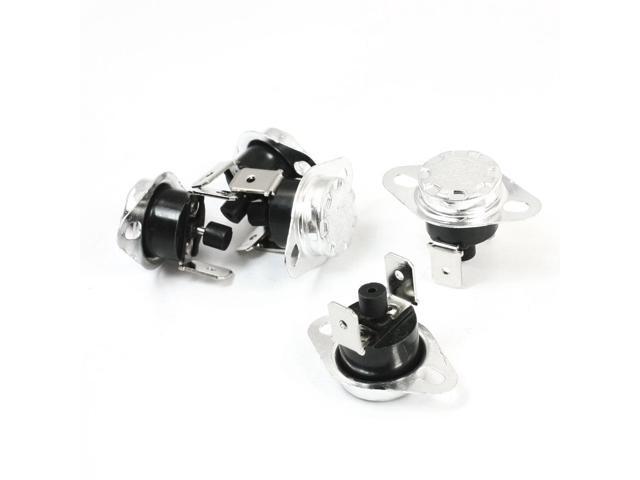 2 Pcs NC Soldered Type 125C Manual Operation Reset Thermal Thermostat 10A AC250V
