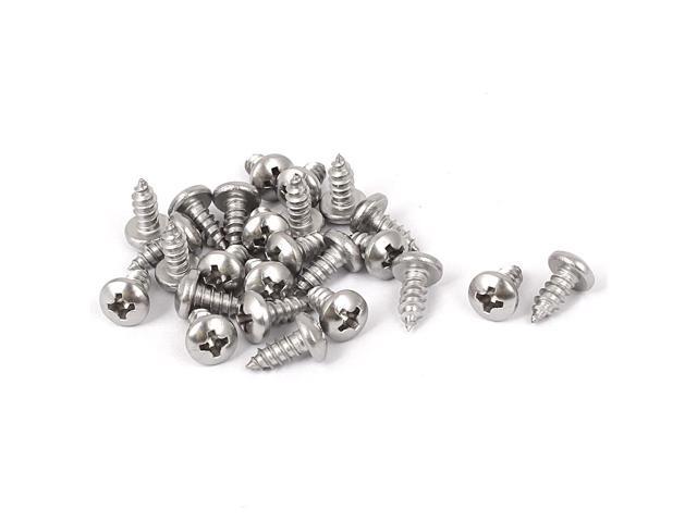 #4 M2.9x9.5mm Stainless Steel Phillips Round Pan Head Self Tapping Screws 50pcs 