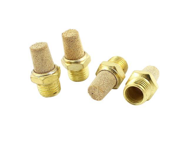 5Pcs Brass 1/4PT Male Thread Noise Reducing Pneumatic Muffler Silencer Filter 