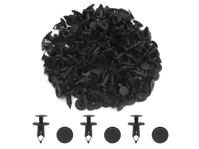 100 Pcs 10mm Hole Dia Black Rivets Fastener Car Push In Type Clips 