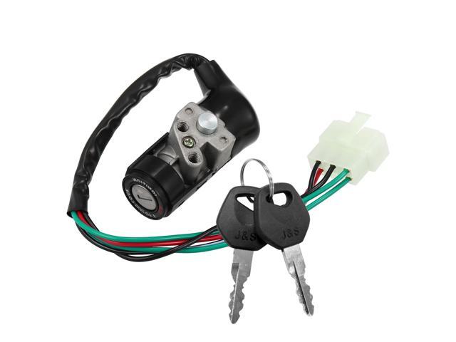 uxcell Motorcycle Scooter Security 5 Wires Ignition Switch Lock w 2 Keys Set for GY6 125 