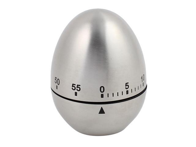 2.4x2.4x3.1-Inch 60 Minute Mechanical Kitchen Egg Timer Stainless Steel Silver