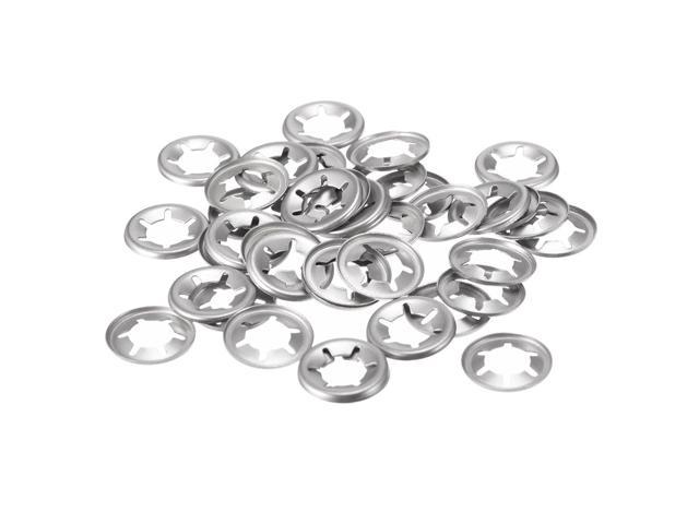 uxcell M12 Starlock Washer 11.2mm I.D 24.5mm O.D Internal Tooth Lock Washers Push-On Locking Speed Clip 304 Stainless Steel 40pcs