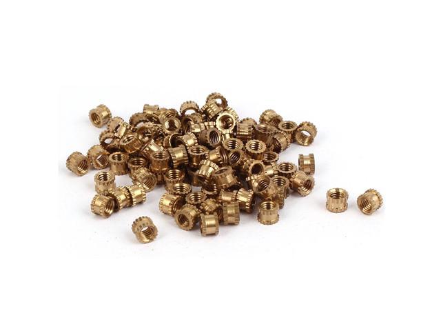M2/M3 Brass Cylinder Knurled Threaded Round Insert Embedded Nuts Tool Kit 500pcs 
