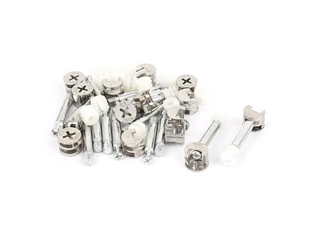 10 Sets Furniture Connecting Fittings Fixing Screw Locking Cam Fitting Bolt Dowel Nut for Cabinet Wardrobe 