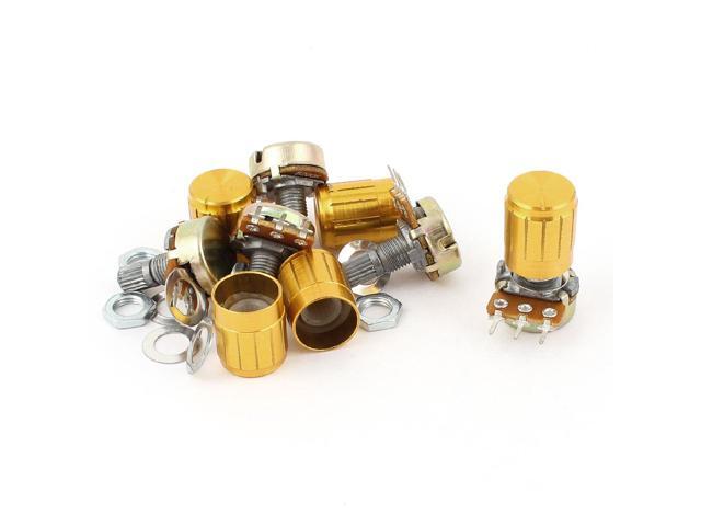 5pcs 200K OHM Linear Taper Rotary Potentiometer 200KB B200K Pot w Knobs