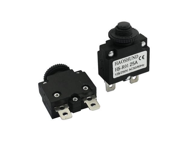 AC 125V//250V 16A Red Reset Button Overload Protector Circuit Breaker 2Pcs