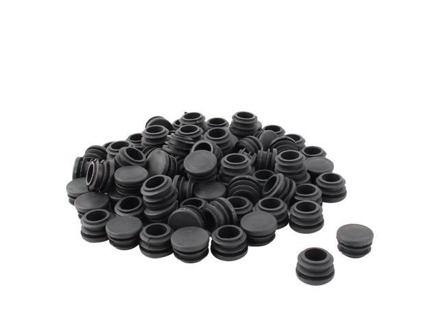Table Chair Plastic Round Tube Pipe Insert Cover Stopper Black