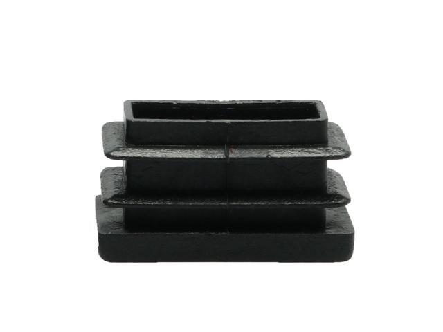 15 x 40mm Plastic Rectangle Ribbed Tube Inserts Furniture Glide Chair 21pcs