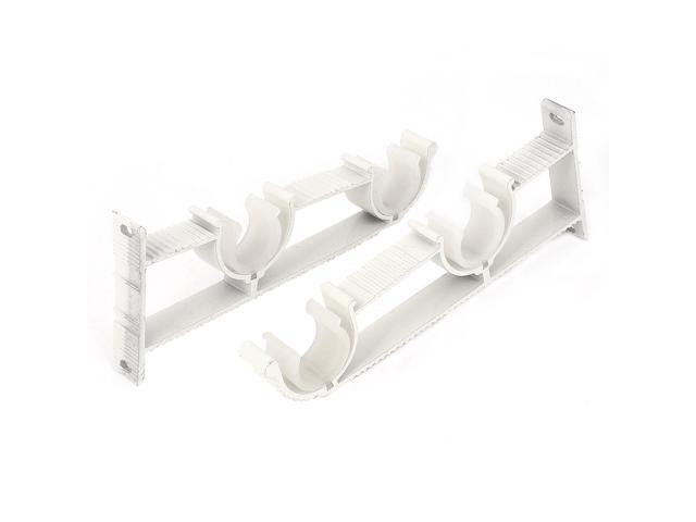 Global Bargains 2pcs 1 Dia Double Clips Drapery Curtain Rod
