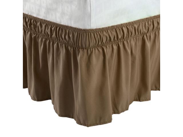 Detachable Bed Skirt Wrap Around Three Fabric Sides Elastic Dust