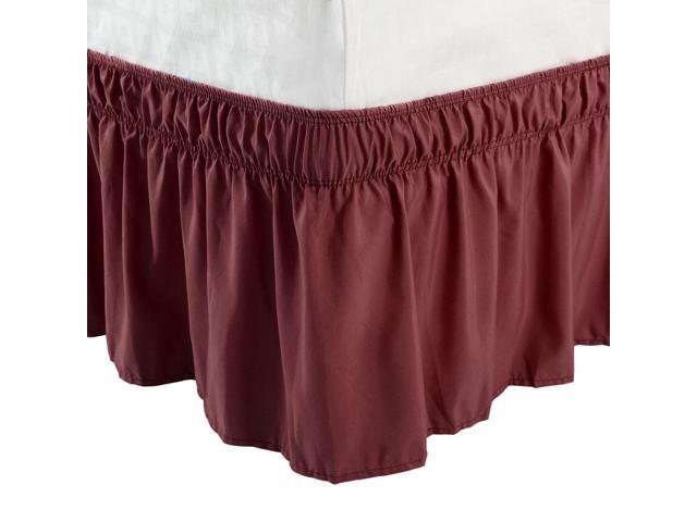 Detachable Bed Skirt Wrap Around Three Fabric Sides Elastic Dust