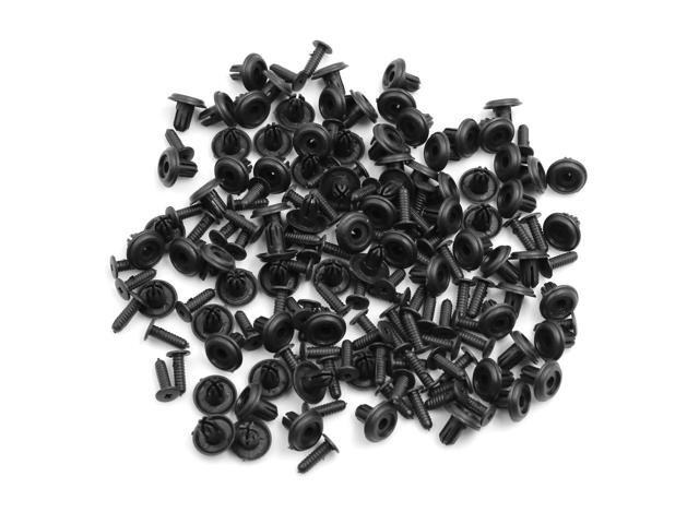 80 Pcs 6mm Hole Black Plastic Rivet Car Door Trim Panel Retainer Clip