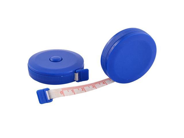 2 Pcs Round Plastic Retractable Tailor Tape Measure Red Yellow 150cm 60 Inch 
