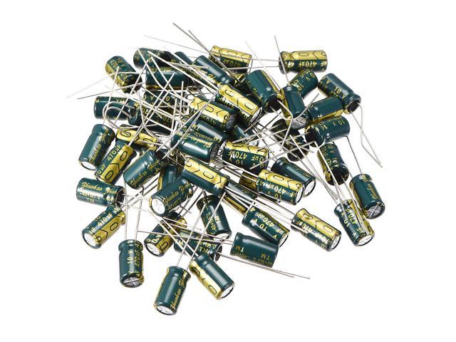 uxcell Aluminum Radial Electrolytic Capacitor Low ESR Green with 47uF 63V 105 Celsius Life 3000H 6.3 x 12 mm High Ripple Current,Low Impedance 20pcs 