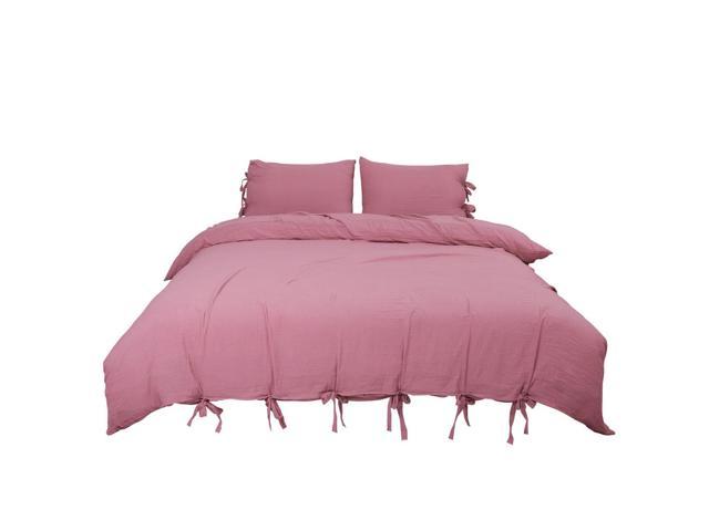 Solid Color Washed Cotton Duvet Cover Luxury Bedding Set Natural