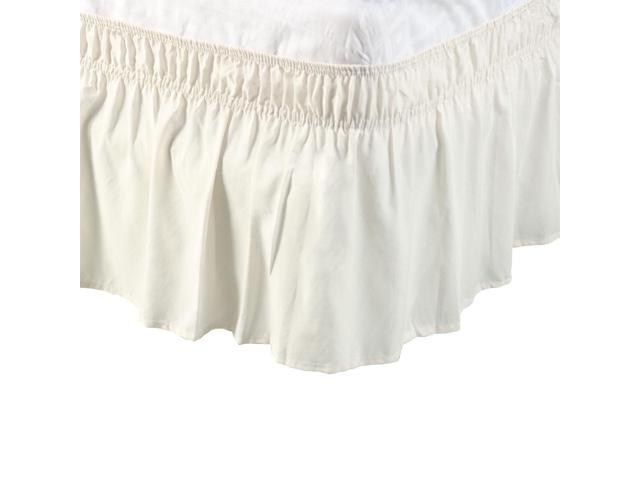 Fabric Sides Elastic Dust Ruffle, Detachable Bed Skirt Queen
