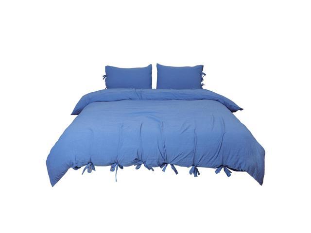 Solid Color Washed Cotton Duvet Cover Luxury Bedding Set Natural