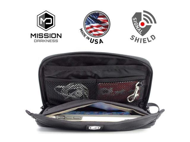 Mission Darkness Mojave Faraday Phone Bag Multi Functional Travel Case With Accessory Pockets And Built In Sleeve Signal Blocking
